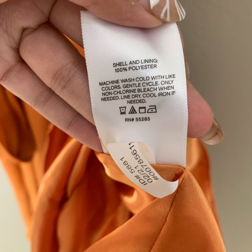 NWT Express Satin Orange High Low Dress - Picture 8 of 11